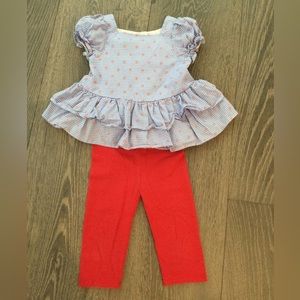 Pippa & Julie Ruffle Shirt and Pants 24 M
